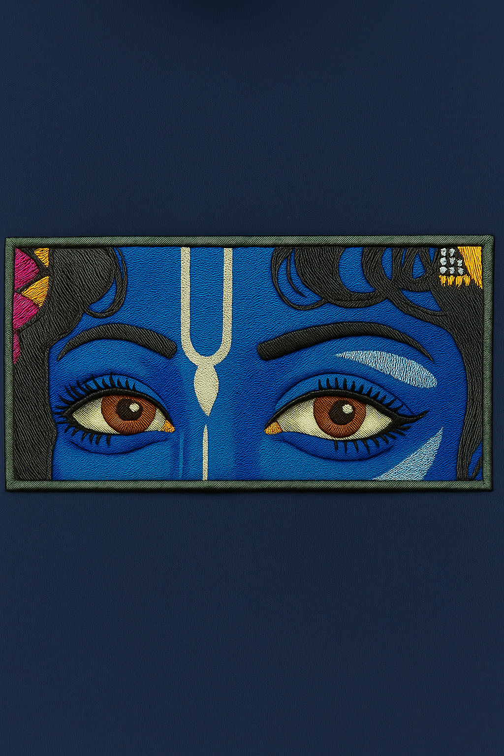 Divine Krishna Eyes Embroidered Hoodie – Spiritual Streetwear for Devotees | Bluvaé Originals